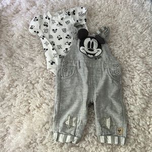 Disney Mickey Mouse Overalls Outfit 3-6M